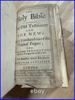 1714 HOLY BIBLE john baskett LONDON early edition RARE antique OLD