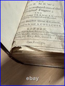 1714 HOLY BIBLE john baskett LONDON early edition RARE antique OLD