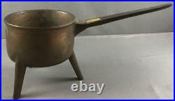 17th Early 18th Century Rare Small Signed Brass Bell Metal Posit Pot Kettle