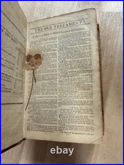 1811 HOLY BIBLE greenough and stebbins EARLY AMERICAN leather ANTIQUE old RARE