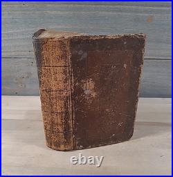 1815 HOLY BIBLE 1st American Stereoytpe RARE D&G Bruce LEATHER antique EARLY old