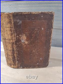 1815 HOLY BIBLE 1st American Stereoytpe RARE D&G Bruce LEATHER antique EARLY old