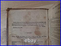 1815 HOLY BIBLE 1st American Stereoytpe RARE D&G Bruce LEATHER antique EARLY old
