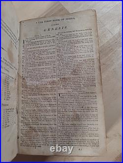 1815 HOLY BIBLE 1st American Stereoytpe RARE D&G Bruce LEATHER antique EARLY old