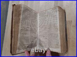 1815 HOLY BIBLE 1st American Stereoytpe RARE D&G Bruce LEATHER antique EARLY old