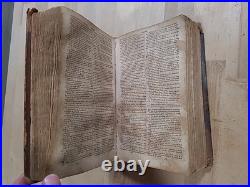 1815 HOLY BIBLE 1st American Stereoytpe RARE D&G Bruce LEATHER antique EARLY old