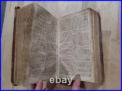 1815 HOLY BIBLE 1st American Stereoytpe RARE D&G Bruce LEATHER antique EARLY old