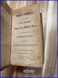 1816 HOLY BIBLE woodward EARLY AMERICAN rare ANTIQUE leather PHILADELPHIA old