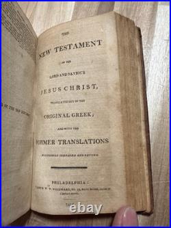1816 HOLY BIBLE woodward EARLY AMERICAN rare ANTIQUE leather PHILADELPHIA old