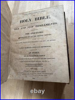 1820 HOLY BIBLE early american NEW YORK daniel smith RARE old STEREOTYPE antique