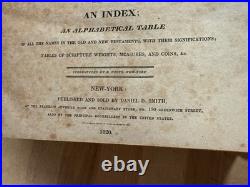 1820 HOLY BIBLE early american NEW YORK daniel smith RARE old STEREOTYPE antique