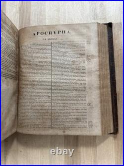 1820 HOLY BIBLE early american NEW YORK daniel smith RARE old STEREOTYPE antique