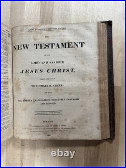 1820 HOLY BIBLE early american NEW YORK daniel smith RARE old STEREOTYPE antique