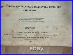 1820 HOLY BIBLE early american NEW YORK daniel smith RARE old STEREOTYPE antique