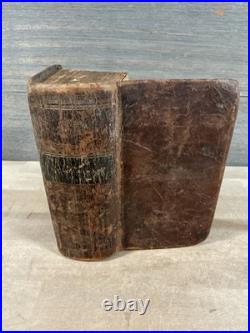 1828 HOLY BIBLE leather SILAS ANDRUS rare ANTIQUE old EARLY AMERICAN