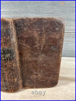 1828 HOLY BIBLE leather SILAS ANDRUS rare ANTIQUE old EARLY AMERICAN