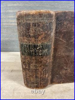 1828 HOLY BIBLE leather SILAS ANDRUS rare ANTIQUE old EARLY AMERICAN