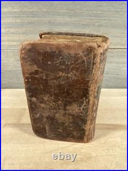 1828 HOLY BIBLE leather SILAS ANDRUS rare ANTIQUE old EARLY AMERICAN