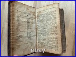 1828 HOLY BIBLE leather SILAS ANDRUS rare ANTIQUE old EARLY AMERICAN