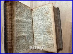 1828 HOLY BIBLE leather SILAS ANDRUS rare ANTIQUE old EARLY AMERICAN