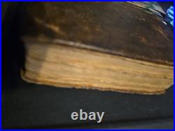 1837 HOLY BIBLE leather SILAS ANDRUS rare ANTIQUE old EARLY AMERICAN