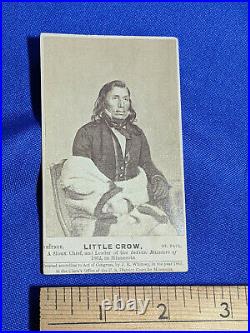 1862 Sioux Chief Little Crow Minnesota Whitney CDV Rare Early Photo Card Antiqu