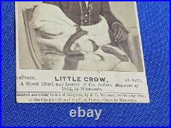 1862 Sioux Chief Little Crow Minnesota Whitney CDV Rare Early Photo Card Antiqu