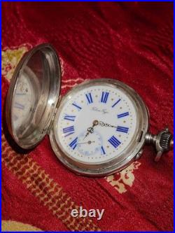 1899 Rare Antique Pavel Bure Pocket Watch-Early No. 14578, Swiss Silver 0.875