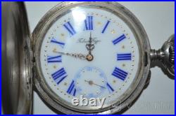 1899 Rare Antique Pavel Bure Pocket Watch-Early No. 14578, Swiss Silver 0.875