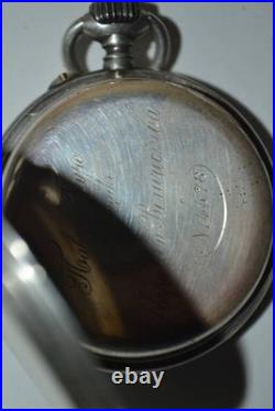 1899 Rare Antique Pavel Bure Pocket Watch-Early No. 14578, Swiss Silver 0.875