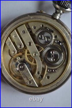 1899 Rare Antique Pavel Bure Pocket Watch-Early No. 14578, Swiss Silver 0.875