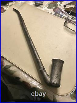 18th Early 19th Century Super Rare Tin 16 Inch L. Pipe Must See