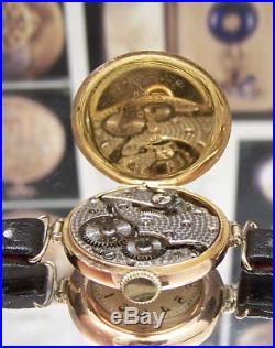 1916 Rare Early & Minty Nouveau Rolex Solid Gold Watch Antique Vintage Working