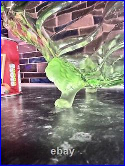 1930s Green uranium Glass Nelson Lion Bowl August Walther & Sohne Germany RARE 1930s Green uranium Glass Nelson Lion Bowl August Walther & Sohne Germany RARE