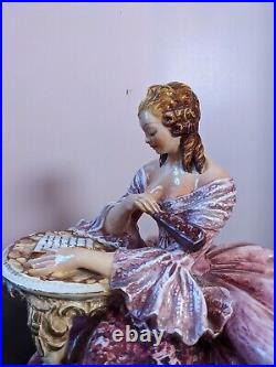 1930s Italian Majolica Mollica Centerpiece Porcelain Figurine Leisure Time Rare
