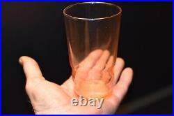 1930s Pink Depression 4 Juice Glass Set Unique Vintage, Rare Vintage Antique