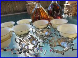 19pc Aesthetic Early GORHAM CUP HOLDERS STERLING SILVER RARE LENOX BOWL HEAVY