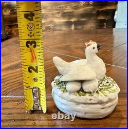 19th Early Staffordshire Ceramic Egg Basket / Trinket Box Very Rare