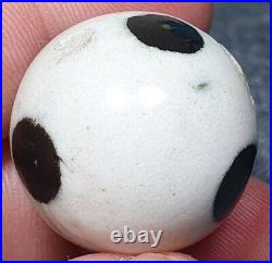 1 XL Rare Early Glazed Spotted Dick China German Handmade Antique Marbles MINT
