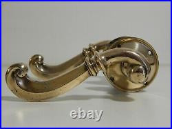 1 x Pair of rare large Early Victorian Bronze Scroll door handles by Comyn Ching