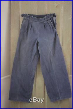 24 Vintage Denim pants French naval jeans early 1900's AMAZING RARE trousers old