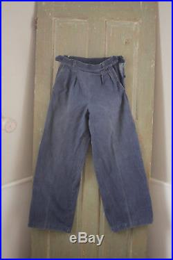 24 Vintage Denim pants French naval jeans early 1900's AMAZING RARE trousers old