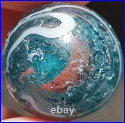 27/32 RARE Early Oxblood Grenier German Handmade Antique Marbles (GP) USE