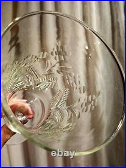 5 RARE ANTIQUE Frond BY ROCK SHARPE CRYSTAL, ICED TEA GLASS