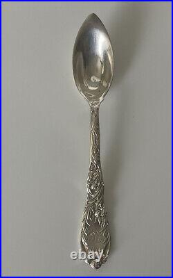 8 Rare Antique Tiffany Sterling Grapefruit Spoons, 8 Different Unique Patterns