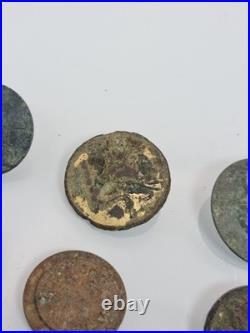 9x rare antique late 18th, early 19th C metal Buttons inc Master of Hunt Button