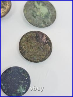 9x rare antique late 18th, early 19th C metal Buttons inc Master of Hunt Button