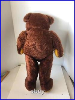 ANTIQUE EARLY American Authentic Brown Mohair TEDDY BEAR 29 TALL Jointed RARE