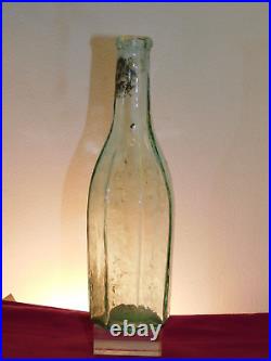 ANTIQUE EARLY GLASS SALAD OILS rare PONTIL 8 & 10 PANEL SIDED BOTTLES 1850's ANTIQUE EARLY GLASS SALAD OILS rare PONTIL 8 & 10 PANEL SIDED BOTTLES 1850's