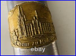 ANTIQUE EAU DE COLOGNE METAL BOTTLE Koln Cathedral Germany D. R. G. M. Vintage RARE